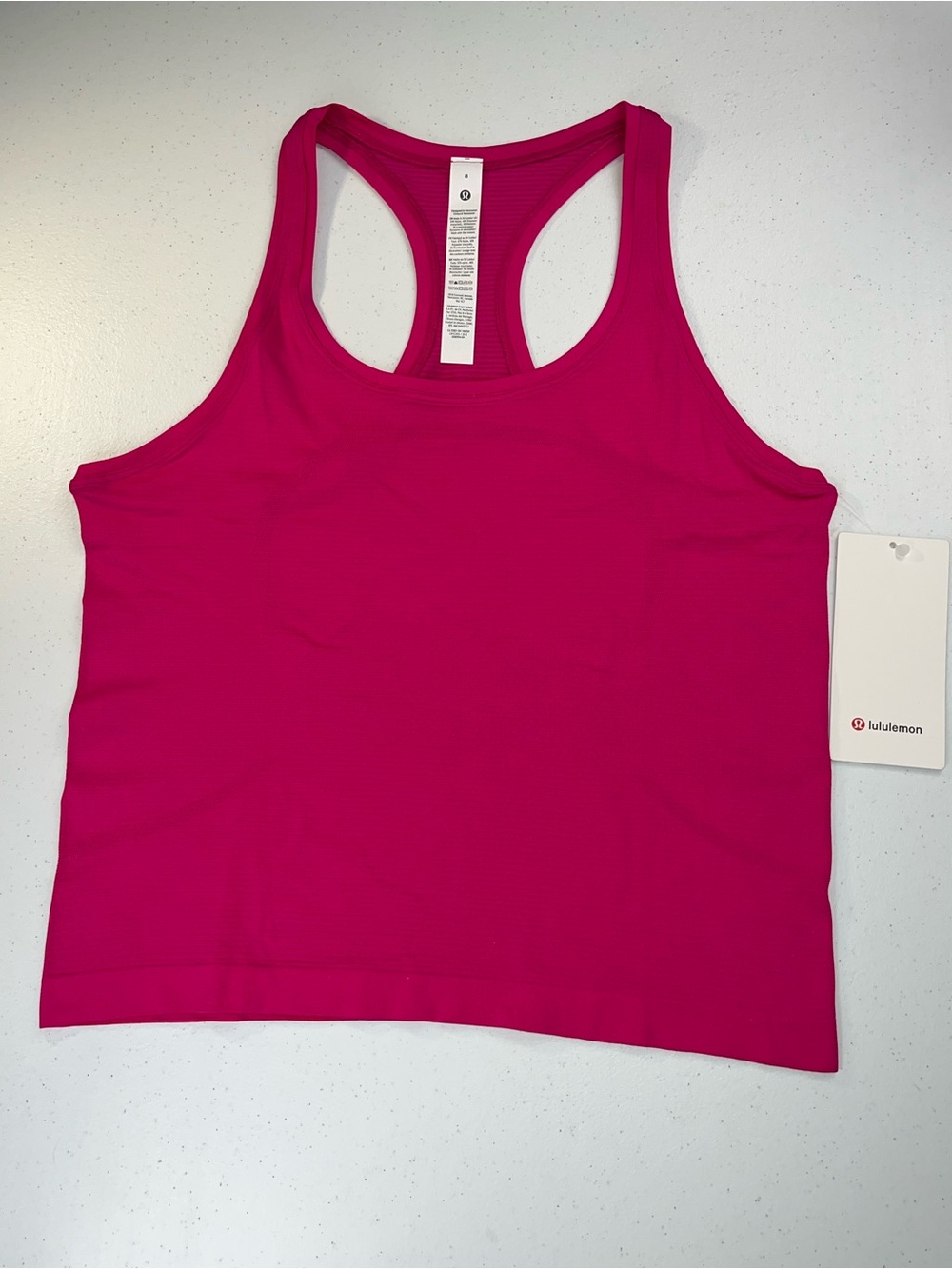 NWT Lululemon Swiftly Tech Scoopneck Tank 2.0 Race Pink Flare Size 8